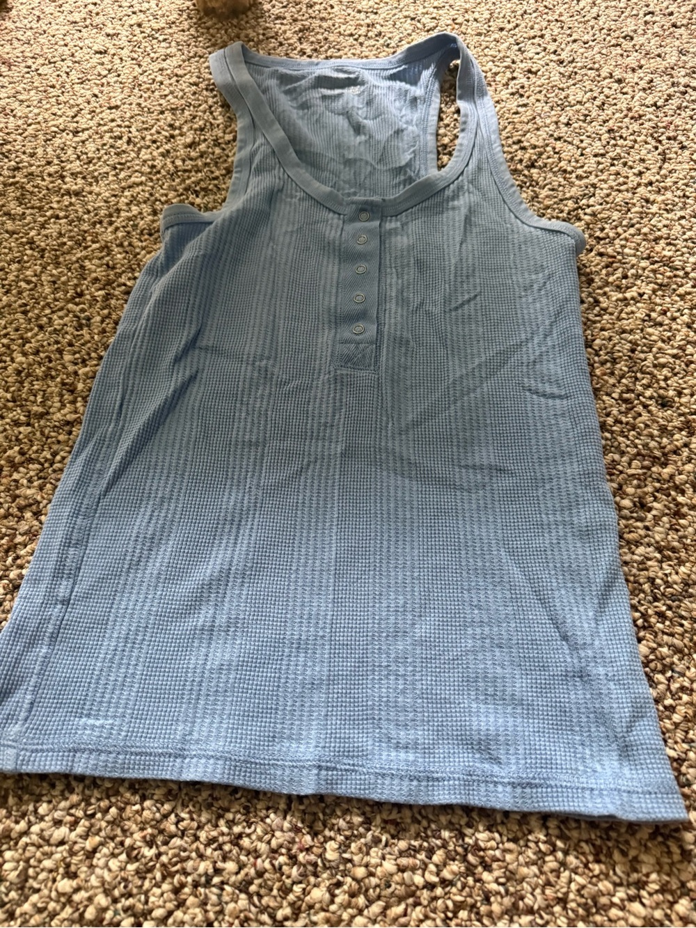 aerie Baby Blue Waffle Henley Tank